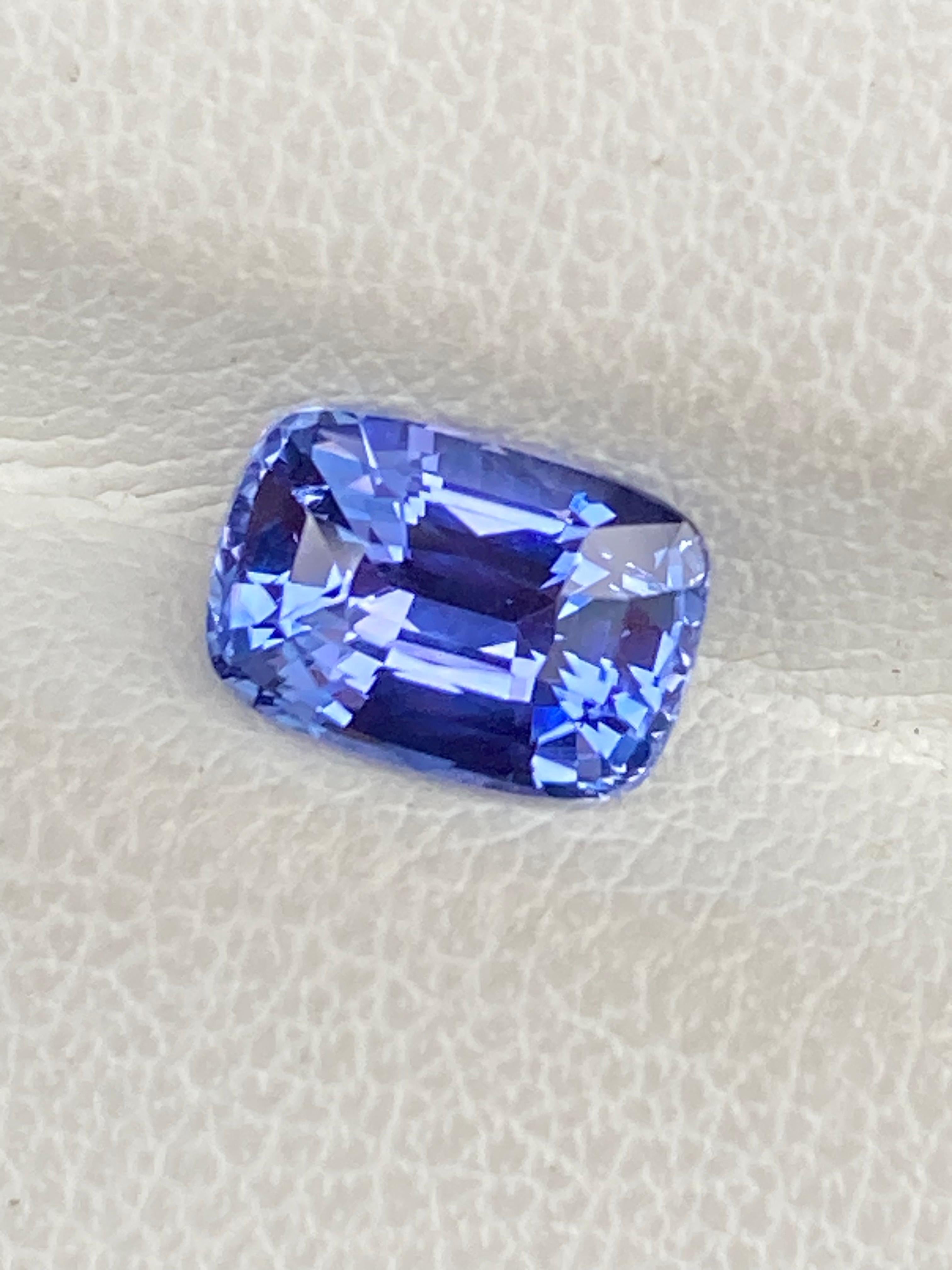 Luxurious Periwinkle Blue Sapphire – 1.60ct Cushion Cut