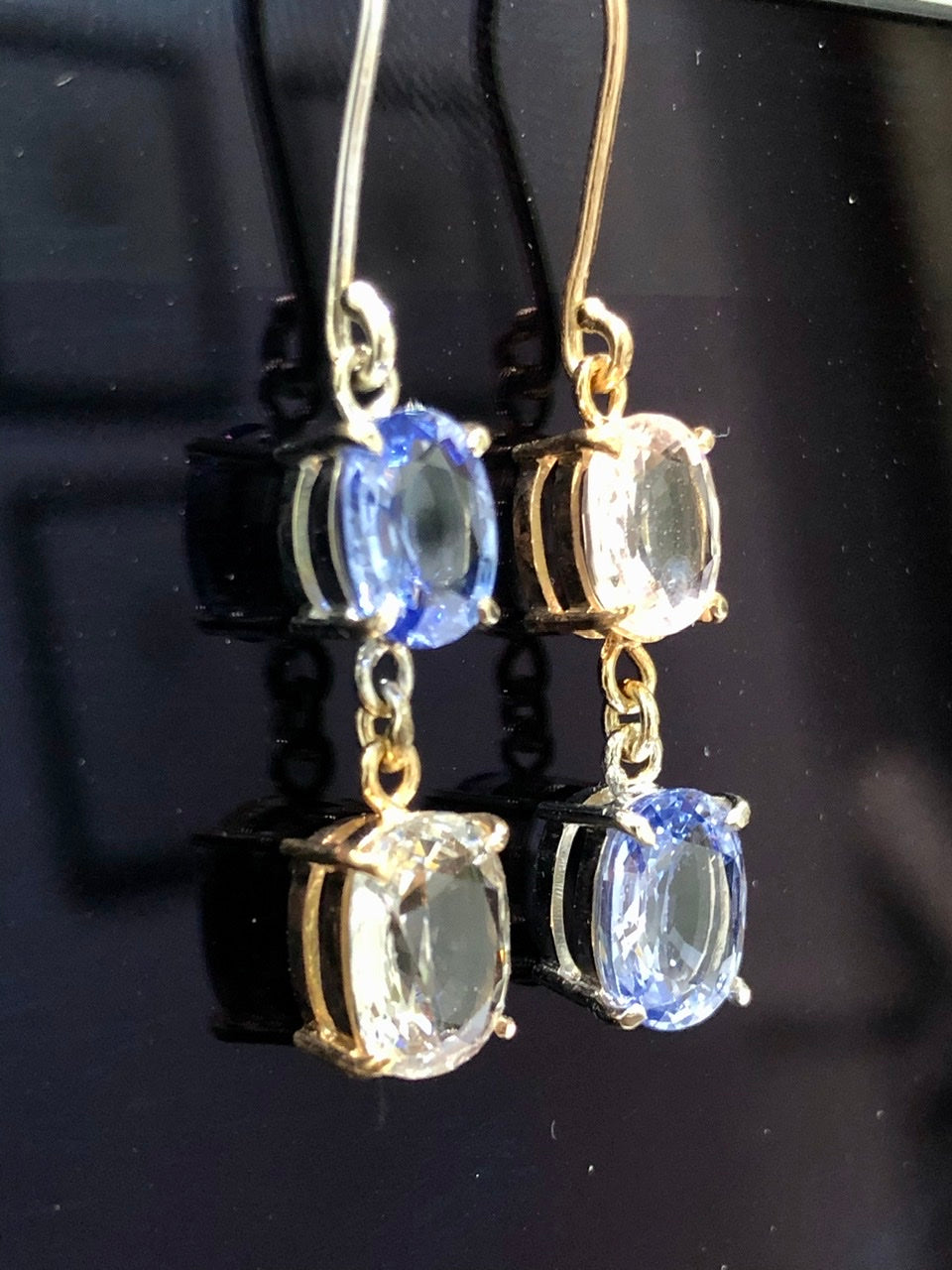 "Mismatch" Sapphire Earrings – 18kt White & Rose Gold