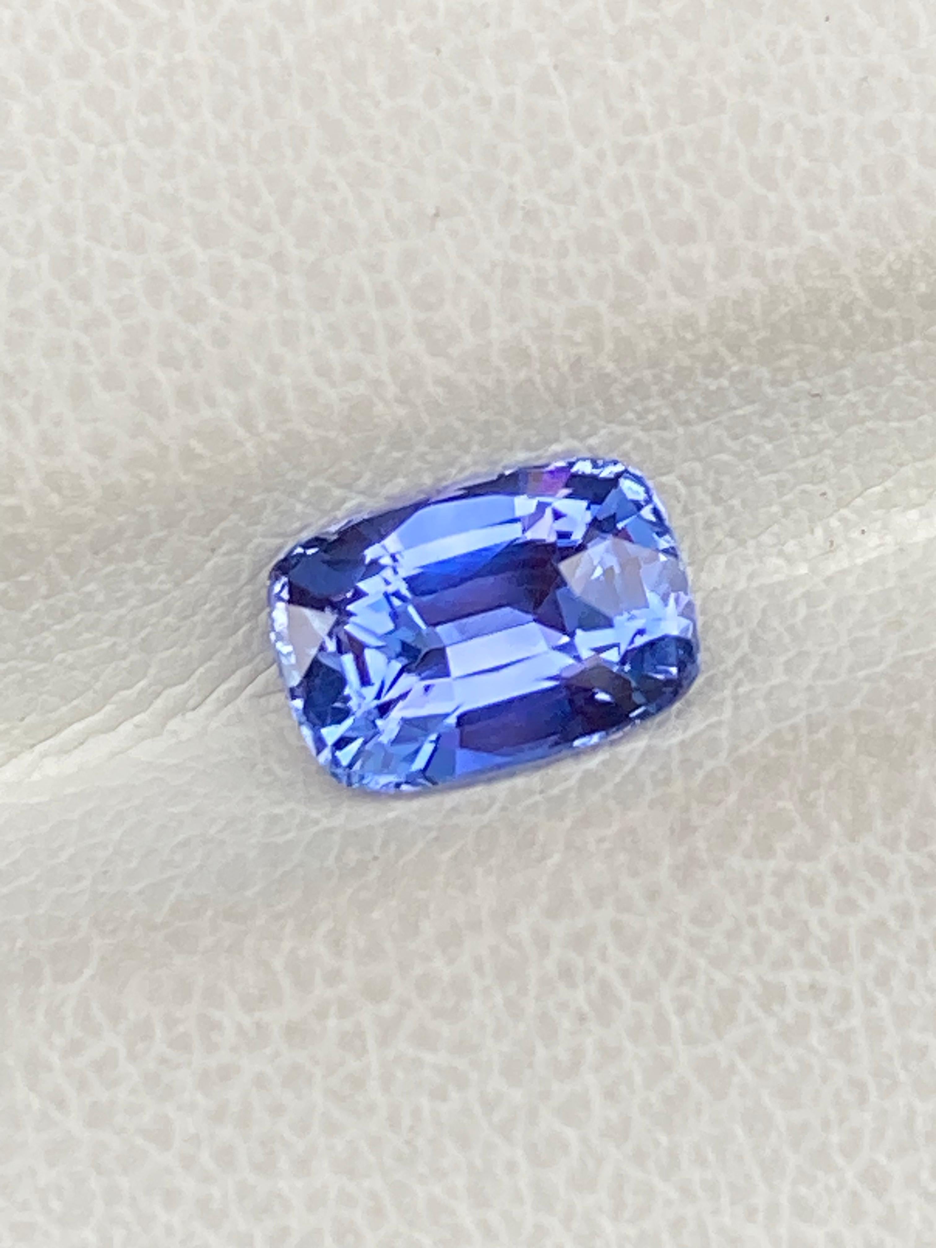 Luxurious Periwinkle Blue Sapphire – 1.60ct Cushion Cut