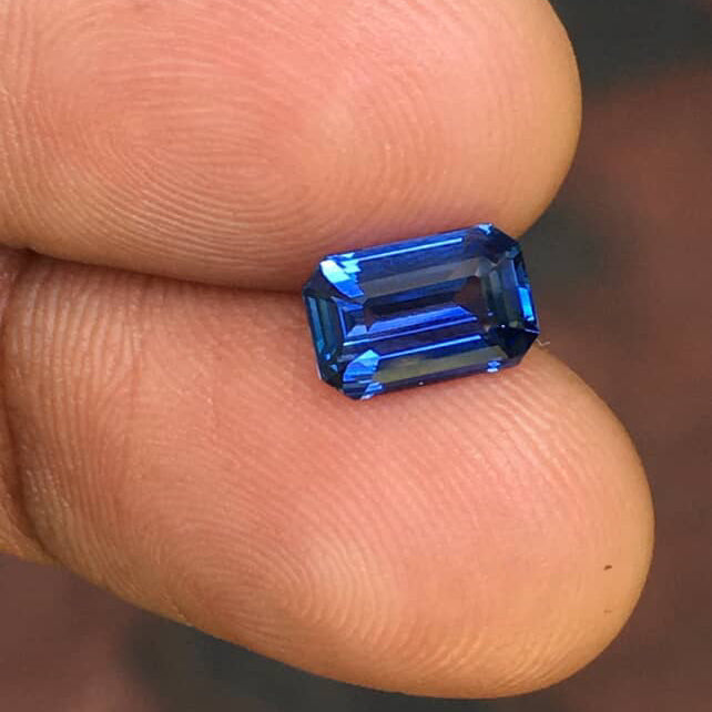 2.01 Ct Emerald Cut Royal Blue Sapphire