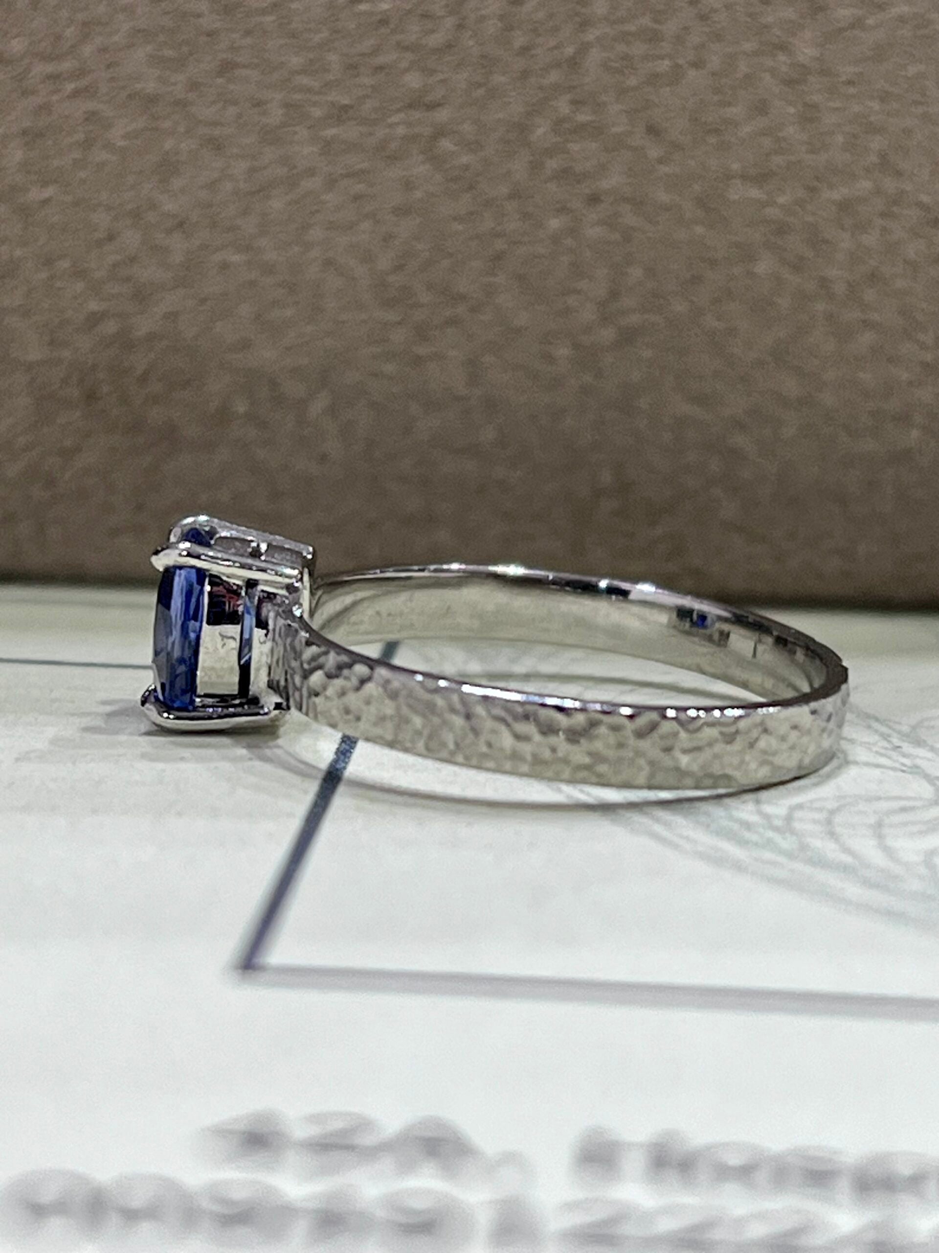Natural Blue Sapphire White Gold Ring