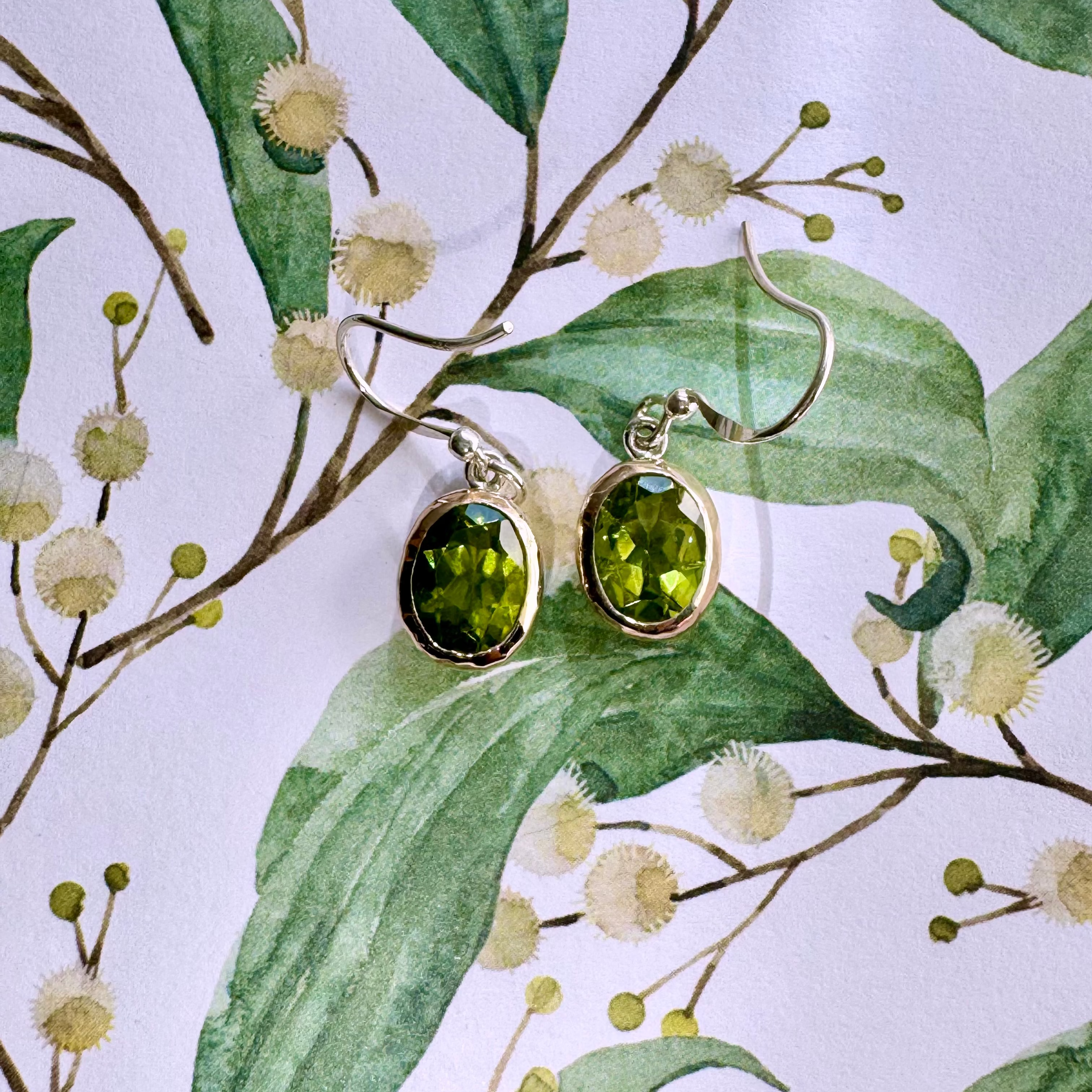 Celeste Gemstone Earrings – Blue Topaz or Peridot