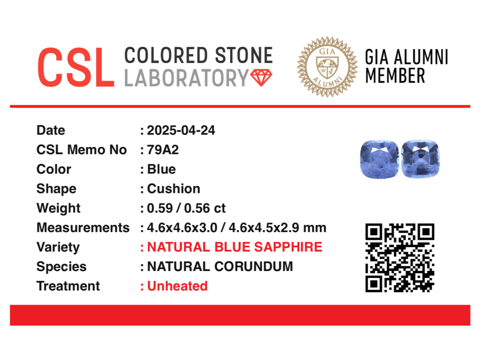 unheated vivid blue sapphire pair - Sri Lankan | Cushion shape