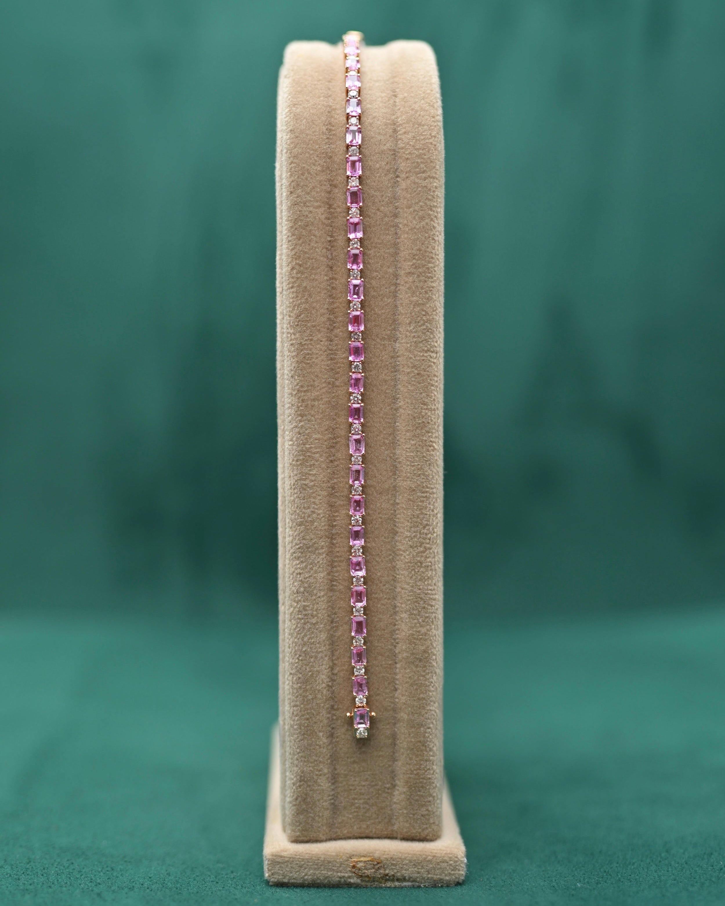 Ceylon Pink Sapphire & Diamond Bracelet – 18kt Rose Gold