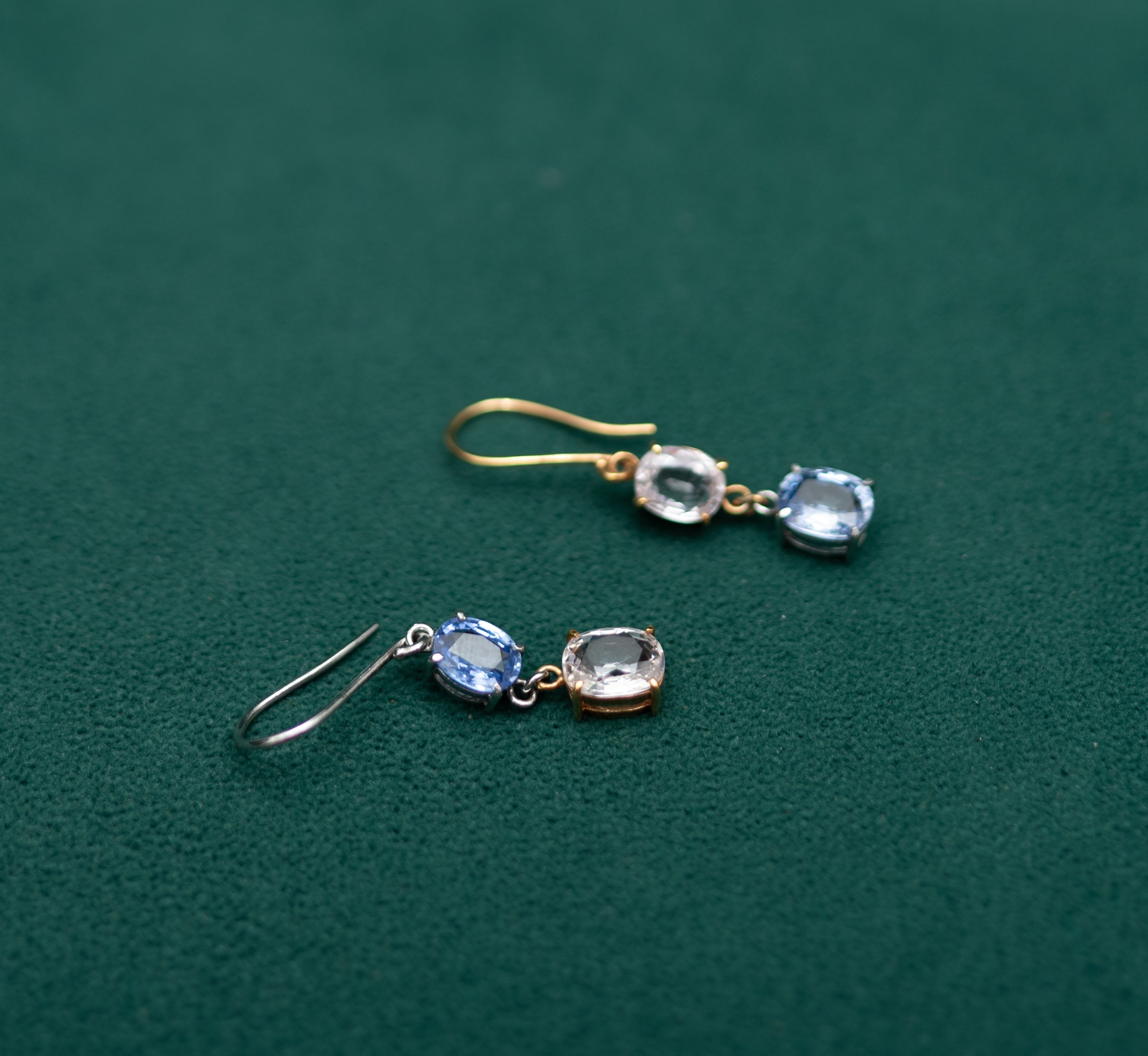 "Mismatch" Sapphire Earrings – 18kt White & Rose Gold