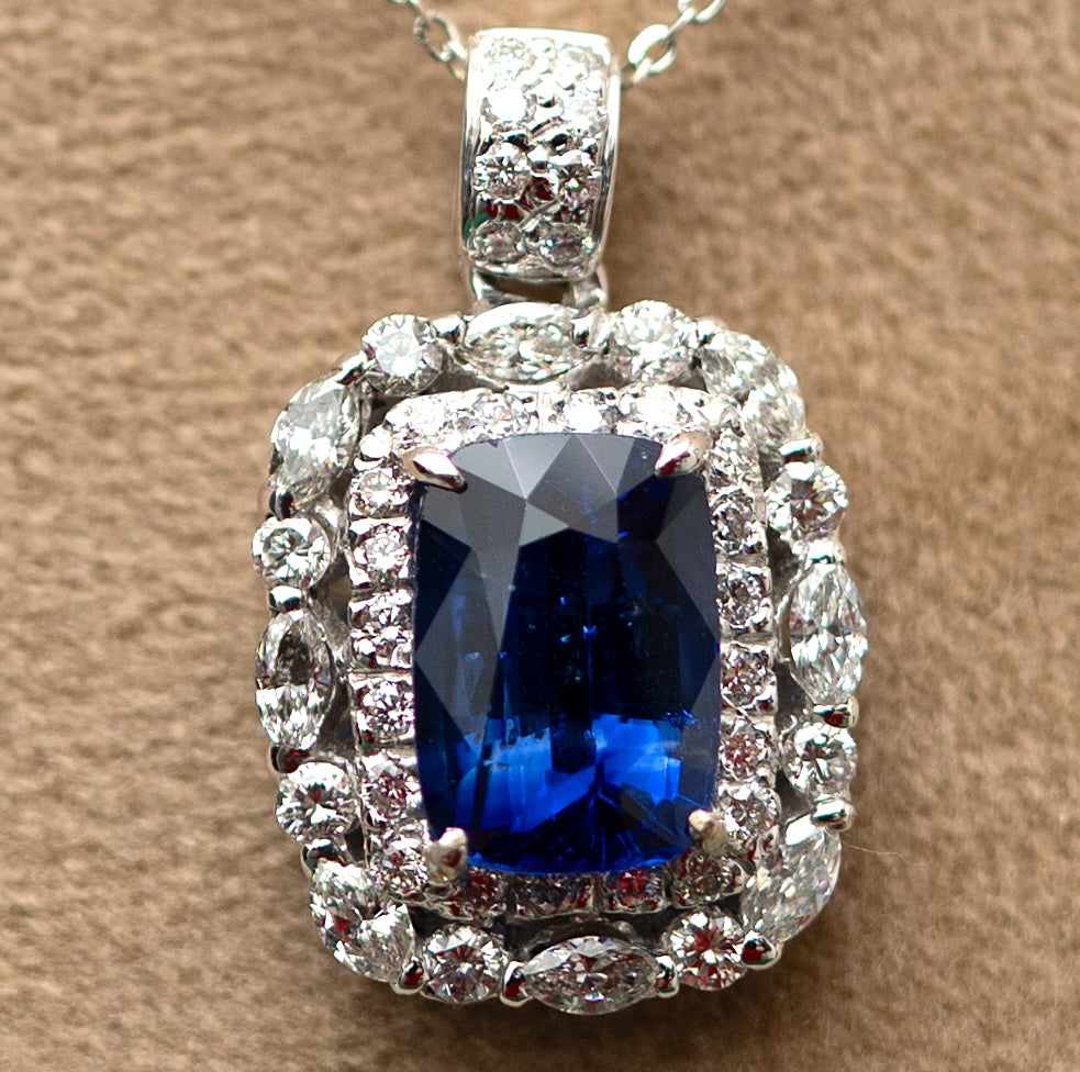 Exclusive Blue Sapphire & Diamond Pendant