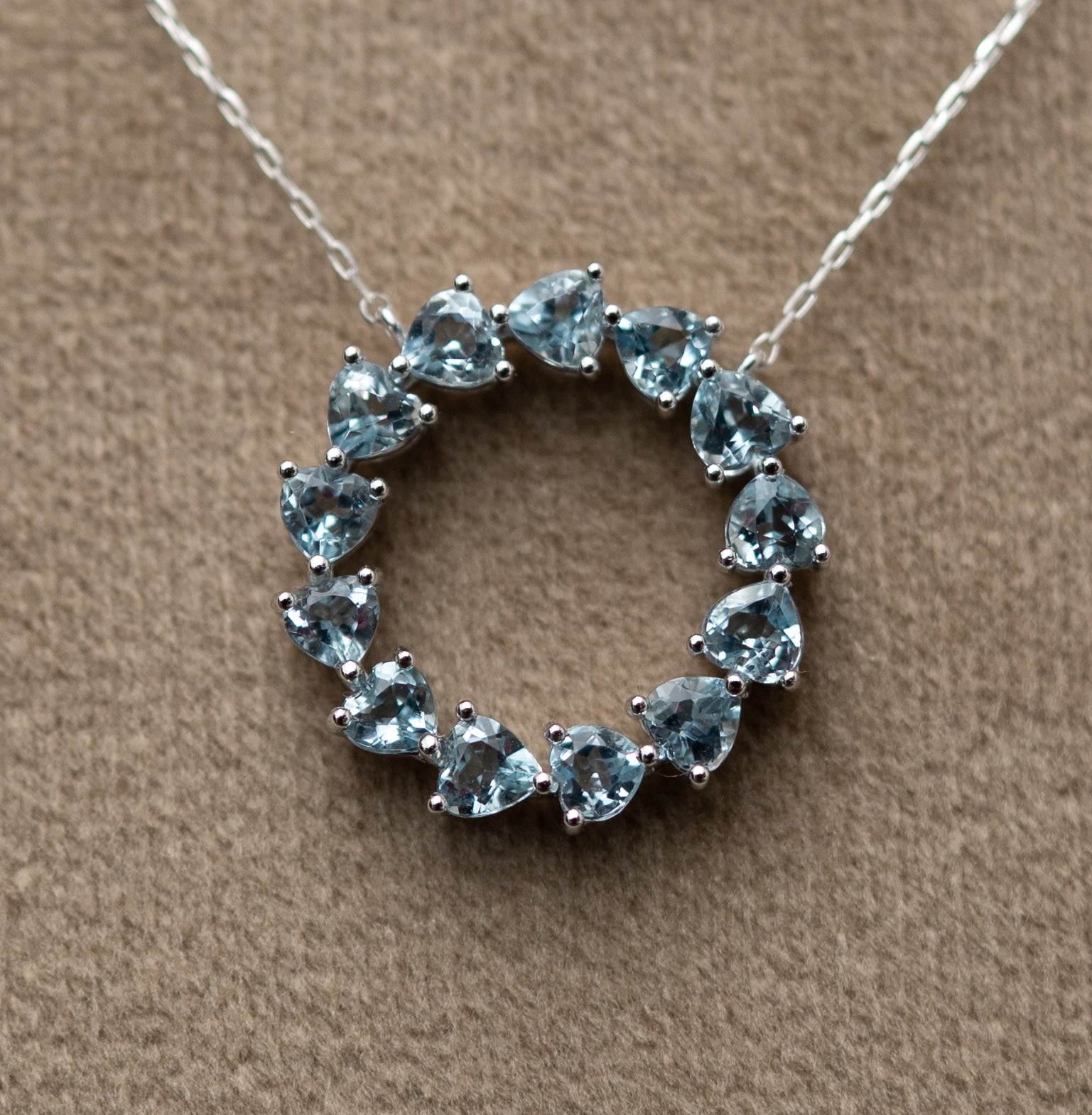Celestial Halo Aquamarine platinum Necklace