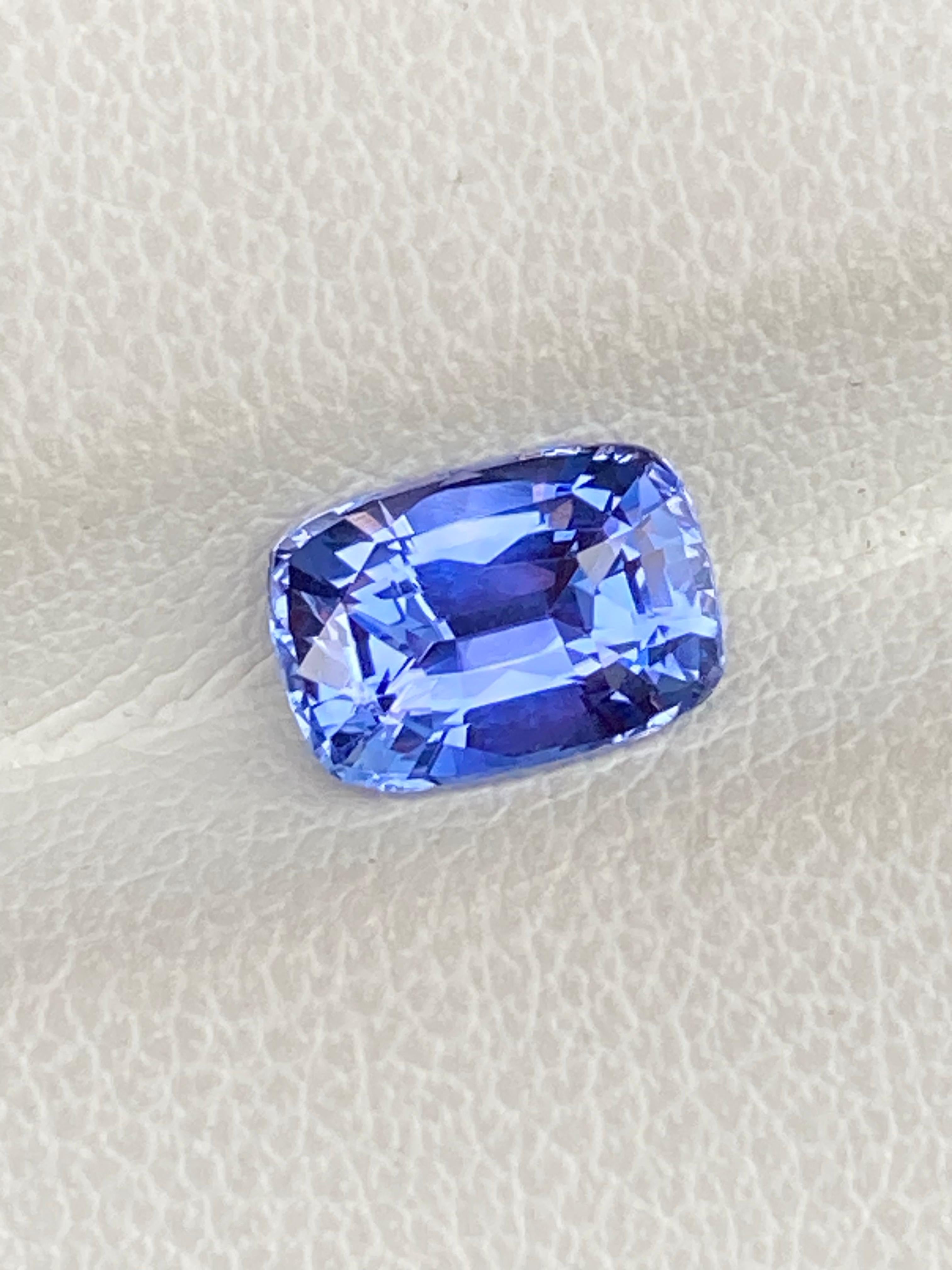 Luxurious Periwinkle Blue Sapphire – 1.60ct Cushion Cut