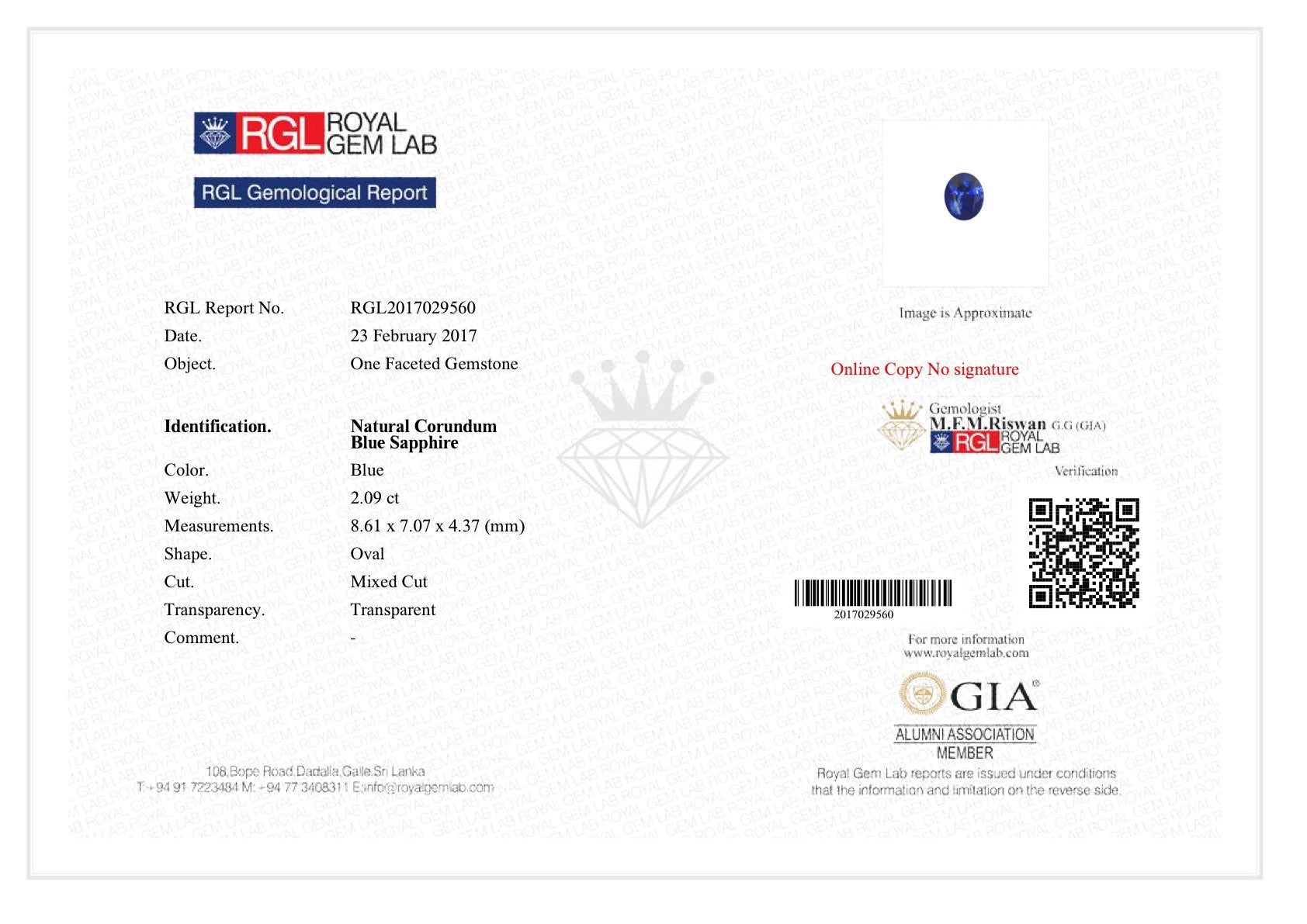 Ceylon Blue Sapphire & Diamond Pendant