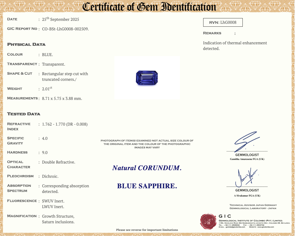 2.01 Ct Emerald Cut Royal Blue Sapphire