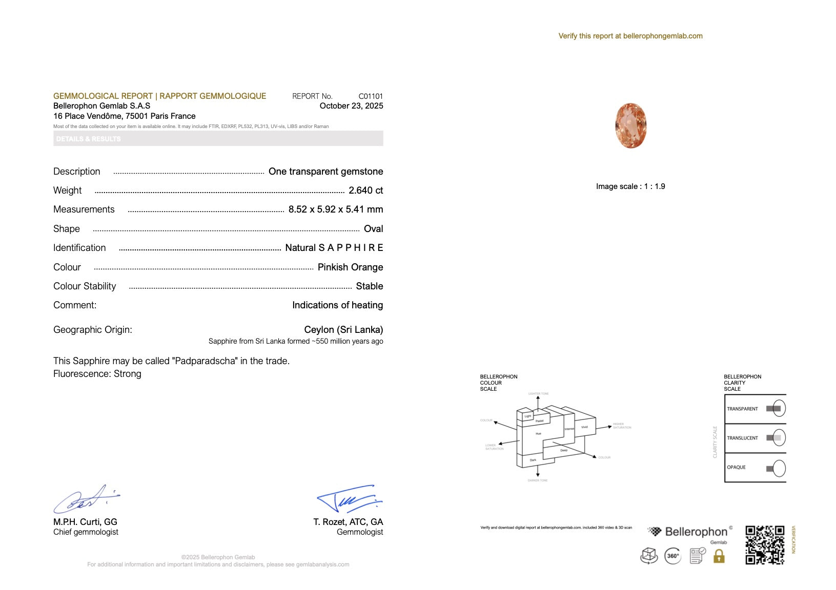 2.64Ct Ceylon Sunset Padparadscha