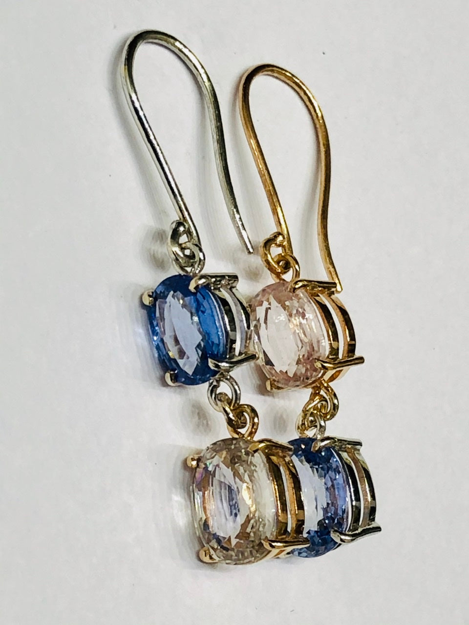 "Mismatch" Sapphire Earrings – 18kt White & Rose Gold