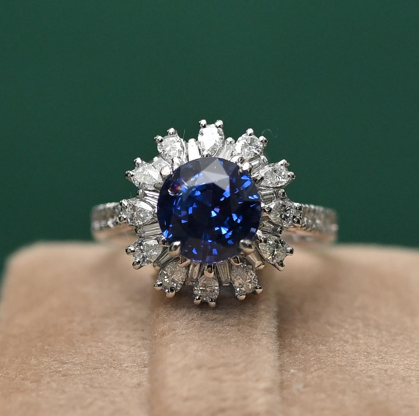 Royal Blue Sapphire Diamond Dress Ring
