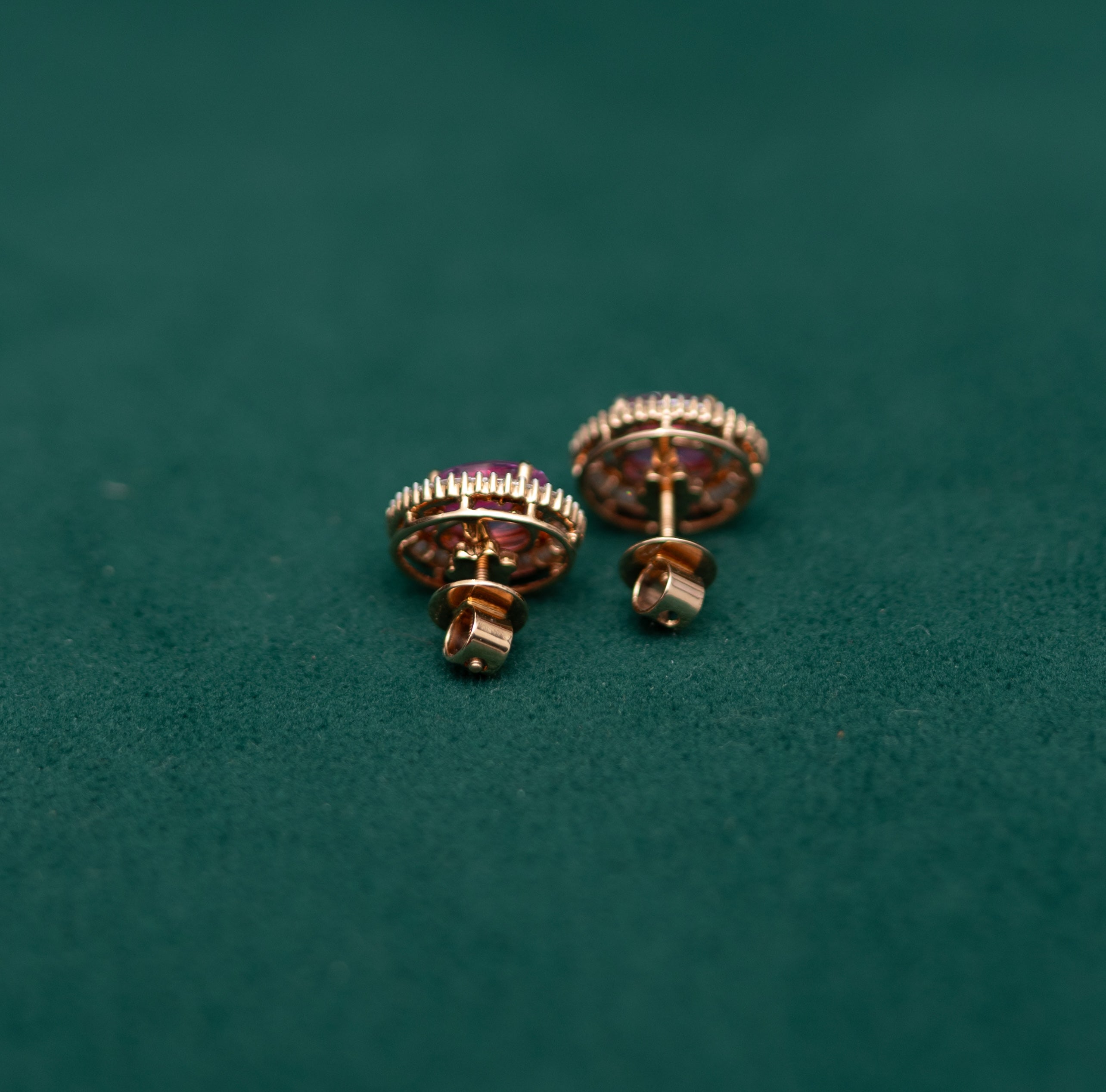 “Blush Royale” – Pink Sapphire & Diamond Halo Earrings